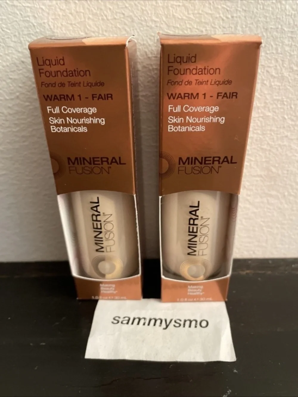 Mineral Fusion Liquid Foundation, Full Coverage Warm 1 - Fair, 1 fl oz x2
